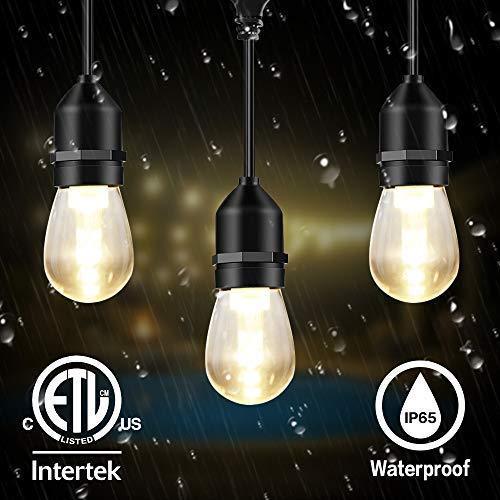 LED String Light, 52Ft Shatterproof and Waterproof PC Material Outdoor Indoor, Heavy Duty Connectable Cord for Home Patio Party Gazebo Festival Celebration Decoration, 18 Bulbs (Warm White) Online