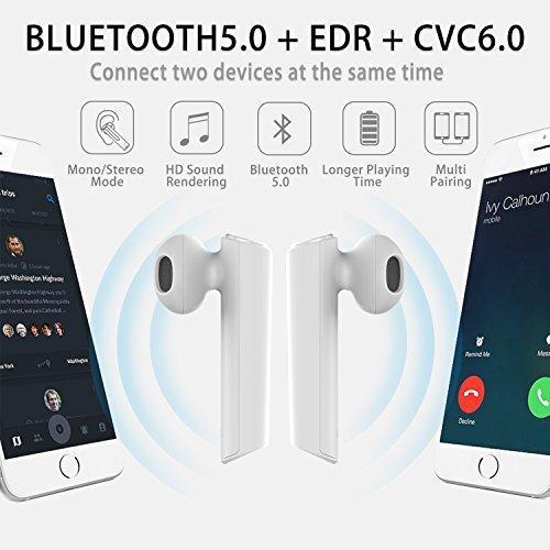 Bluetooth 5.0 Wireless Earbuds, Cshidworld True Wireless Headphones IPX7 Waterproof 24H Playtime Deep Bass HiFi 3D Stereo Sound Auto Pairing Bluetooth Headset with Charging Case Online Sale