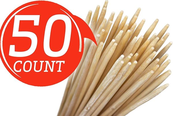 50 PCS | Marshmallow Bamboo ROASTING STICKS | 36 Long 5 mm Thick Extra Long Heavy Duty | Semi-Dulled Point SAFE FOR KIDS | 100% BIODEGRADABLE, NO CLEANING, NO SOAKING Online Hot Sale