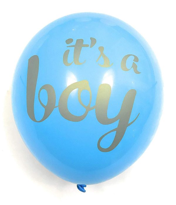 Baby Shower Party Decorations Decoration Decor Assembled Banner (IT S A BOY) & 9PC Balloons w Ribbon [Gold, Baby Blue, White] Kit Set Supplies Bundle | Hang on Wall Door Chair | It Is A Boy For Discount