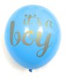 Baby Shower Party Decorations Decoration Decor Assembled Banner (IT S A BOY) & 9PC Balloons w Ribbon [Gold, Baby Blue, White] Kit Set Supplies Bundle | Hang on Wall Door Chair | It Is A Boy For Discount