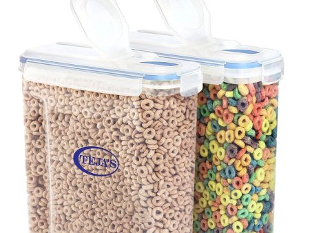 Cereal Food Storage Containers by Teja’s - Airtight Plastic Dry Food Storage Savers for Sugar, pulses, Nuts, Snacks with BPA Free 4 Side Locking System Online Hot Sale