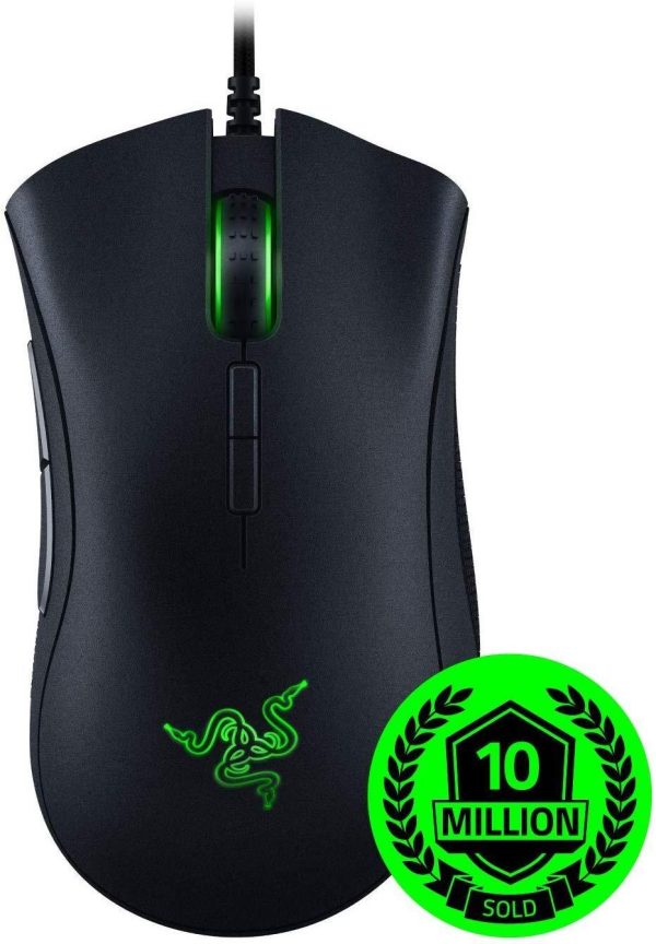 Razer DeathAdder Elite Gaming Mouse: 16,000 DPI Optical Sensor - Chroma RGB Lighting - 7 Programmable Buttons - Mechanical Switches - Rubber Side Grips - Matte Black on Sale