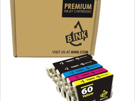 8Ink Remanufactured Ink Cartridge Replacement for Epson T060 Series Printers (2 Black, 1 Cyan, 1 Magenta, 1 Yellow) 5 Pack For Discount