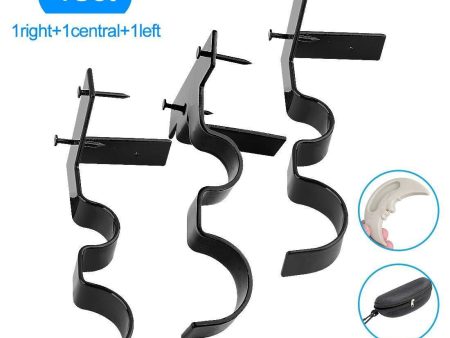 Yoaokiy Double Curtain Rod Brackets, 3Pcs, Curtain Rod Holders for Living Room and Bedroom(Black) Discount