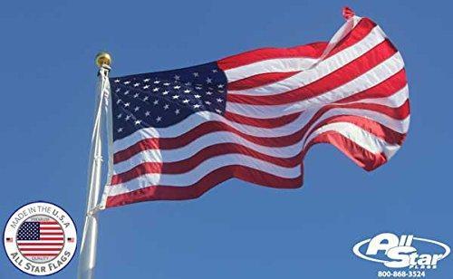 Premium American Flag 3x5  - 100% Made in the USA - Durable, Long Lasting, Bright & Vivid Nylon Material - Densely Embroidered Stars, Sewn Stripes with Lock Stitching, Four Rows of Lock Stitching on the Fly End, Tough Enough for Both Commercial and Reside Hot on Sale