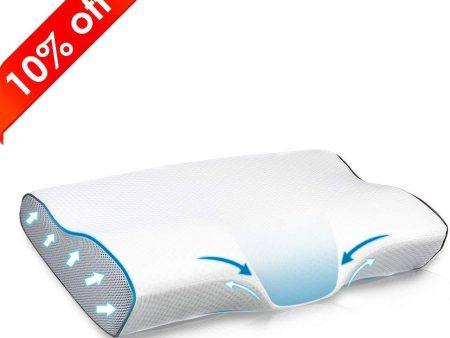 Gugusure Memory Foam Pillow, Orthopedic Sleeping Contour Pillows, Cervical Contour Massage Bed Pillows for Sleeping, Neck Support Pillow for Neck Pain with Washable Breathable Pillow Case Cheap