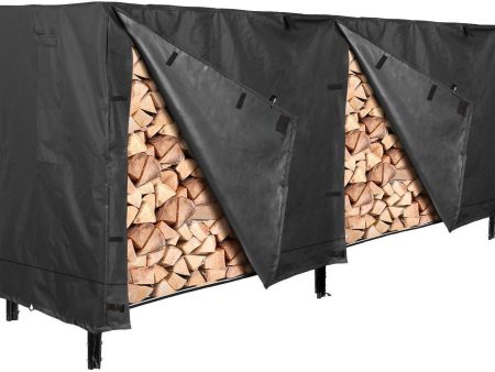 RedSwing Firewood Rack Cover 8 Ft, Log Rack Cover, Heavy Duty and Water Resistant 600D Oxford Firewood Cover, All Weather Protection, Black Online now