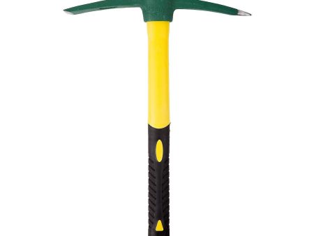 Pick Mattock Hoe, KINJOEK Forged Weeding Garden Pick Axe with 15 Inch Fiberglass Handle for Loosening Soil, Gardening, Camping or Prospecting on Sale