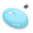 SUPSOO V50 Wireless Mouse Cute Design, 2.4G Ergonomic Optical Mouse with USB Nano Receiver for Right Hand Use, Battery Included, 1600 DPI, 6 Buttons for PC, Tablet, Computer, Laptop (Blue) Supply