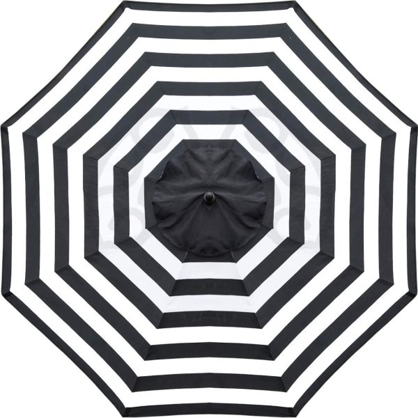 Sunnyglade 9ft Patio Umbrella Replacement Canopy Market Umbrella Top Outdoor Umbrella Canopy with 8 Ribs (Black and White) Hot on Sale