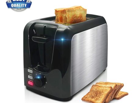 Toaster, 2 Slice Toaster Toasts Evenly And Quickly Black Stainless Steel Bagel Toaster With 2 Wide Slots,7 Browning Dials And Removable Crumb Tray For Bread Waffles Online now