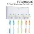 iHave Toothbrush Holder Wall Mount 3 Cups Electric Toothbrush Storage Set- No Drill or Nail Needed (3 Color Toothbrush Holder) Hot on Sale