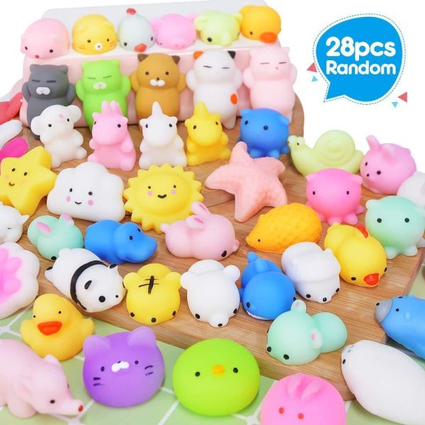 UMIKU 28PCS Mochi Squishy Toys Party Favors for Kids Mini Squishy Kawaii Animal Squishies Squeeze Toy Cat Unicon Squishy Stress Relief Toys for Adults Goodie Bag Filler Birthday Favors for Kids Random For Cheap