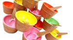 Plastic Ice Cream Cups with Spoons, Festive Dessert Bowls, Assorted Colors (12 Piece Party Pack) Online Hot Sale