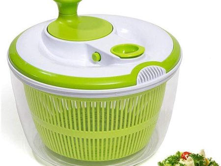 DenSan Crank Handle & Locking Lid Multifunction 4.5 Quart Manual Good Grips Vegetables Dryer Dry Off Drain Quick Filter Lettuce vegetable Salad Spinner(Green) Sale