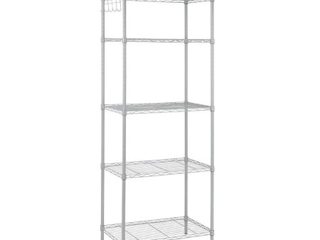 Rackaphile 5-Tier Classic Wire Storage Rack Organizer Kitchen Shelving Unit, Silver Grey Cheap