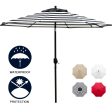 Sunnyglade 11Ft Patio Umbrella Garden Canopy Outdoor Table Market Umbrella with Tilt and Crank (Black and White) For Discount