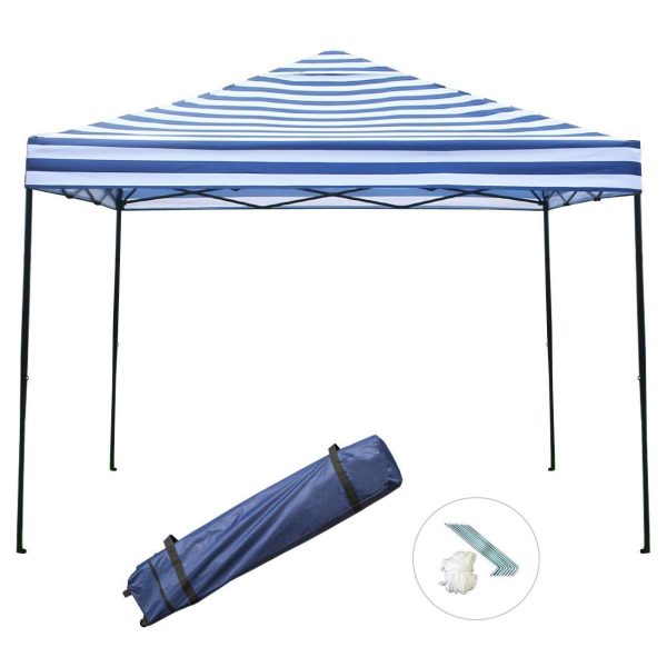 Sunnyglade 10 x10  Pop-up Canopy Tent Commercial Instant Tents Market Stall Portable Shade Instant Folding Canopy with Roller Bag (Blue and White) Fashion