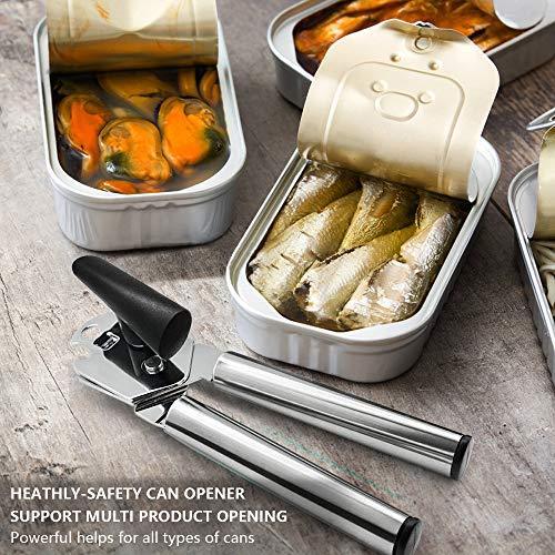 Wumal Can Opener Manual - Heavy Duty Stainless Steel Tin Can Opener, Food-Safe & BPA Free, Built-in Bottle Opener with Easy Turn Big Knob, Ergonomic Anti-Slip Handle For Discount