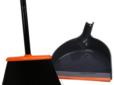 TreeLen Angle Broom and Dustpan, Dust Pan Snaps On Broom Handles - Orange Hot on Sale