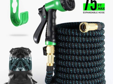 BOSNELL 75FT Garden Hose Expandable Hose, Durable Flexible Water Hose 8 Function Spray Hose Nozzle, 3 4  Solid Brass Connectors, Extra Strength Fabric, Lightweight Expanding Hose Sale