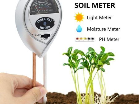 Soil Moisture Meter - 3 in 1 Soil Test Kit Gardening Tools PH, Light & Moisture, Plant Tester Home, Farm, Lawn, Indoor & Outdoor (No Battery Needed) Fashion