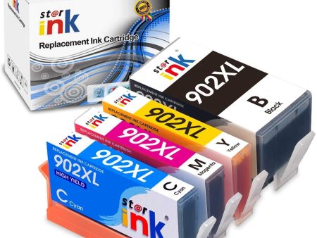 Starink Compatible Ink Cartridge Replacement for HP 902 XL 902XL Use with HP OfficeJet Pro 6978 6968 6970 6958 6962 6950 Printers (4 Packs, Black Cyan Magenta Yellow) For Sale