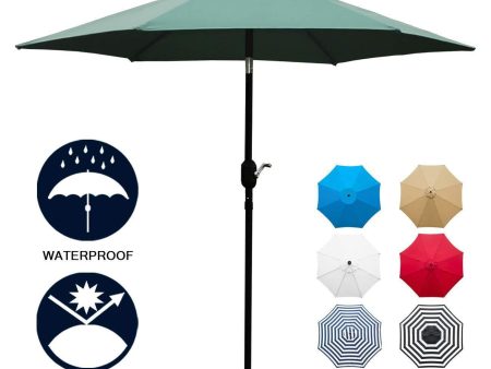 Sunnyglade 7.5  Patio Umbrella Outdoor Table Market Umbrella with Push Button Tilt Crank, 6 Ribs (Tan) Hot on Sale