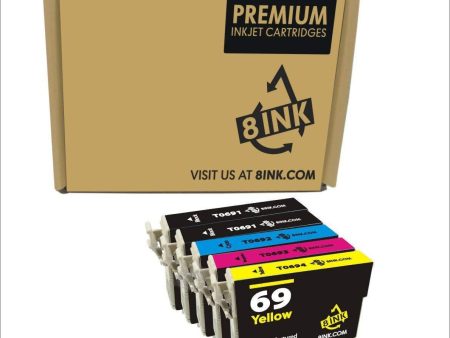 8Ink Remanufactured Ink Cartridge Replacement for Epson T069 Series Printers (2 Black, 1 Cyan, 1 Magenta, 1 Yellow) 5 Pack Online Hot Sale