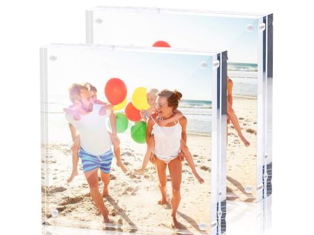 TWING Premium Acrylic Photo Frame - 5x7 inches Magnet Photo Frame -Double Sied Thick Desktop Frames (5 Pack) on Sale