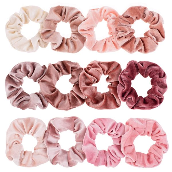 Whaline Macaron Theme Hair Scrunchies, Ice Cream Color Elastic Scrunchy Bobbles Velvet Hair Bands Soft Hair Ties Hair Accessories for Women Kids Girls (12 Colors) Discount