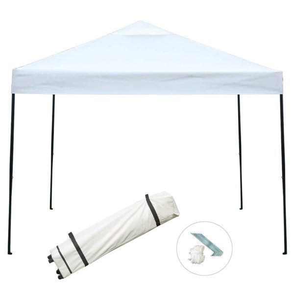 Sunnyglade 10 x10  Pop-up Canopy Tent Commercial Instant Tents Market Stall Portable Shade Instant Folding Canopy with Roller Bag (Blue and White) Fashion