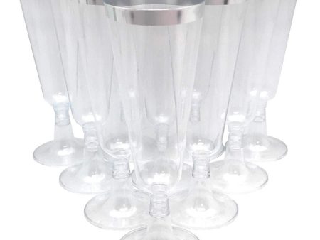 140 pc Plastic Classicware Glass Like Champagne Wedding Parties Toasting Flutes Party Cocktail Cups (Clear) by Oojami Online Hot Sale