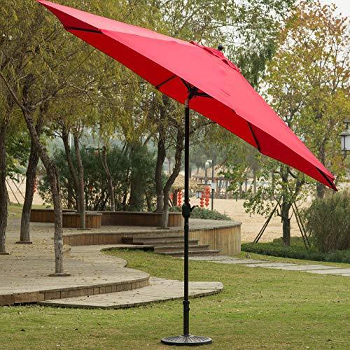 Sunnyglade 11Ft Patio Umbrella Garden Canopy Outdoor Table Market Umbrella with Tilt and Crank (Black and White) For Discount