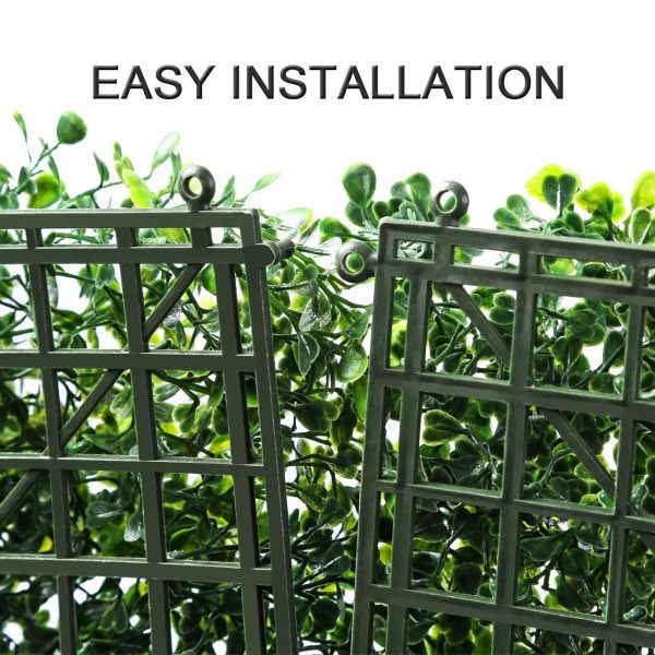 Sunnyglade 12PCS 20 x20  Artificial Boxwood Panels Topiary Hedge Plant, Privacy Hedge Screen, UV Protected Faux Greenery Mats Suitable for Outdoor, Indoor, Garden, Fence, Backyard and Décor (12PCS) For Discount