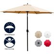 Sunnyglade 11Ft Patio Umbrella Garden Canopy Outdoor Table Market Umbrella with Tilt and Crank (Black and White) For Discount