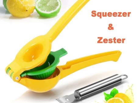 Rantizon Squeezer Juicer - Rantizon Lemon Squeezer with a lemon Zester, 2 in 1, Manual Citrus Press, Lime Juicer, Citrus Press, Orange Squeezer, Handheld Juicer, Sturdy Aluminum, Dishwasher safe For Sale