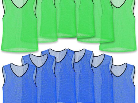 Unlimited Potential Nylon Mesh Scrimmage Team Practice Vests Pinnies Jerseys Bibs for Children Youth Sports Basketball, Soccer, Football, Volleyball (Pack of 12) Supply