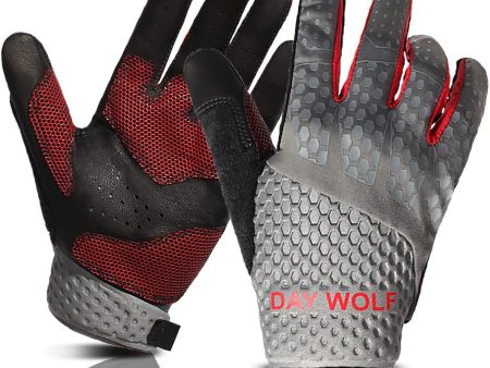 day wolf New Full Finger Workout Gloves Gym Exercise Half Finger Fitness Gloves Heavy Weight Lifting Leather Palm Protection Strong Grip Padded Quality Breathable Comfort Gloves Discount