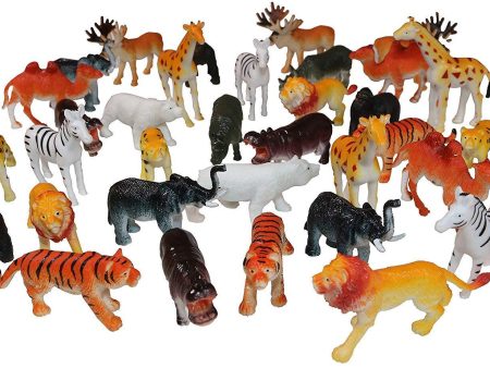 Set of Mini Safari Toy Animals Small Zoo Animal Figures (36) For Cheap