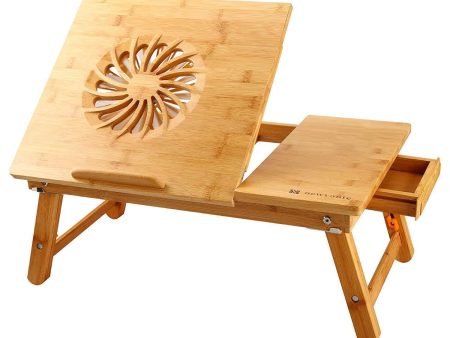 Laptop Desk Nnewvante Adjustable Laptop Desk Table Bamboo Foldable Breakfast Serving Bed Tray w  Drawer by NNEWVANTE For Cheap