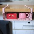 ZGXY Under Shelf Basket, White & Pink Rack, Slides Under Shelves for Storage, Easy to Install，Space on Kitchen Pantry Desk Bookshelf Cupboard-Pink Supply