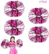 4Pcs Metallic Cheerleading Pom Poms for Kids, Creatiee 2 Pair Cheerleader Cheering Squad Pompoms for Boy Girl School Sports Games Team Spirit Cheer For Sale