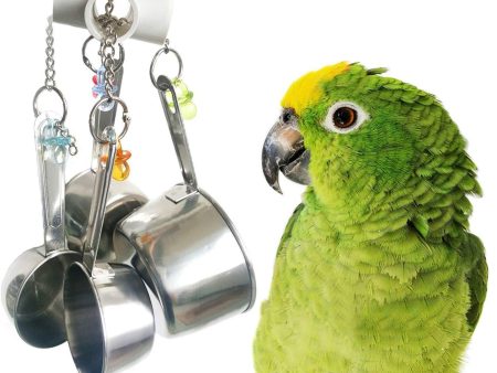 BWOGUE 5pcs Bird Parrot Toys Hanging Bell Pet Bird Cage Hammock Swing Toy Hanging Toy for Small Parakeets Cockatiels, Conures, Macaws, Parrots, Love Birds, Finches on Sale