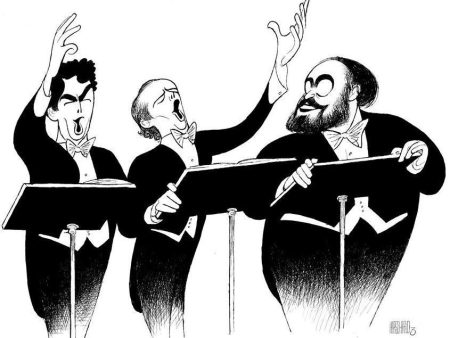 Al Hirschfeld s THE THREE TENORS: ENCORE Hand Signed Limited Edition Lithograph Online Hot Sale