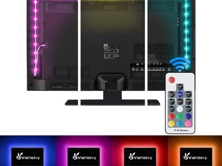 Vansky TV Backlight Kit Bias Lighting for TV,LED Strip Lights USB Powered LED Light Strip RF Remote 30-55 inch TV,Desktop PC - Reduce Eye Strain Increase Image Clarity For Cheap