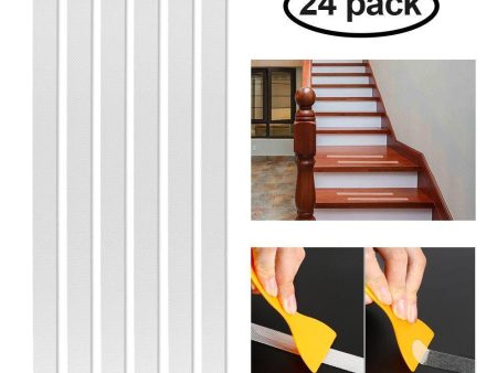 YBLNTEK Adhesive Bath Treads Non Slip Shower Stickers Strips with Scraper 24 pcs Sale