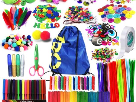 Arts and Crafts Supplies for Kids Girls - Toddler DIY Craft Art Supply Set with Storage Bag for Ages 4 5 6 7 8 9, Craft Pipe Cleaners, Letter Beads, Pompoms, Wiggle Googly Eyes.Over 1,000 PCS.(EBOOK) on Sale