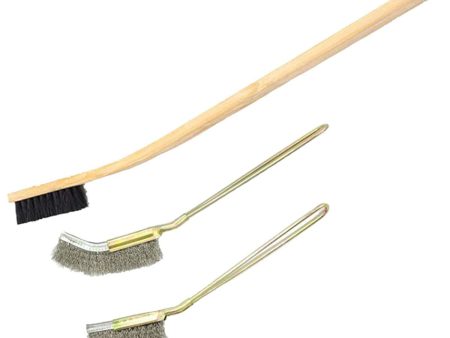 Bonaweite 3 Pack Wooden & Stainless Steel Long Handle Bird Cleaning Brush, Pet Supply Cage Accessory for Parrot Birds Discount